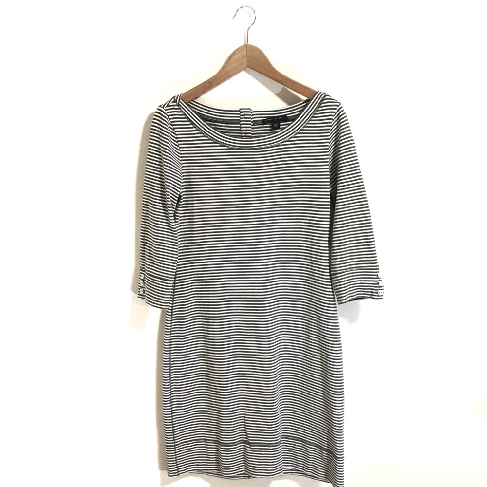 Banana Republic Striped Half Sleeve Boatneck Dress